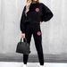 Women's Casual Lounge Set Long Sleeve round Neck Two Piece Outfit Soft Acrylic Tracksuit Comfortable Winter Home Wear_ecoleips.com