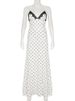 Tossy Lace V-Neck Patchwork Maxi Dress Women Backless High Waist Slim Spaghetti Contrast Party Dress Female Spring Long Dress_ecoleips.com