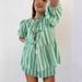 Women's Clothing Fashion Shorts Suit Beach Leisure Tie Striped Short Sleeved Shorts Suit_ecoleips.com