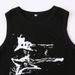 Women's Trendy Unique Graffiti Print round Neck Tank Top Color Blocking Slim Fit Street Style Spring Summer Hot Girl Fashion Top_ecoleips.com