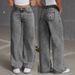 Women's Clothing Embroidered Jeans Sweet And Spicy Style High Waist Straight Pants Loose Trousers_ecoleips.com