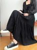 K Pleated Skirt For Women, New High Waisted Mid Length Umbrella Skirt, A-line Ballet Style Fluffy Cake Skirt_ecoleips.com
