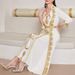 Women's Clothing Gold Lace Sequin Embroidery Beaded Dress_ecoleips.com