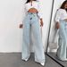 Best Selling Street Style JEANS Straight Leg Loose Versatile Wide Leg Long Jeans Washed Denim Jeans_ecoleips.com