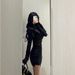 Sexy Hot Girl Slightly Transparent Black For Women Spring And Autumn New Mesh Patchwork Pure Desire Mature Bodycon Dress_ecoleips.com
