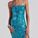 Women's Clothing Sexy One Shoulder Sequined Evening Dress Elegant Slit Banquet Party Dress_ecoleips.com
