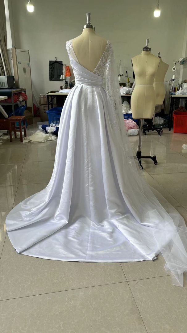 European And American Foreign Trade Temperament Wedding Dress 2025 Summer New Simple Main Wedding Dress Factory Supply_ecoleips.com