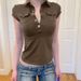 Trendy Zip-Up Polo Collar Cargo Shirt With Pocket - Stylish Streetwear Top For Women, Versatile Casual Wear, Slim Fit Short Sleeve Blouse_ecoleips.com