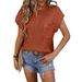 Women's Round Neck Short Sleeve Sweater With Pocket American Style Fashion Top For Ladies_ecoleips.com