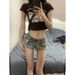 2025s American Style Spicy Girl Willow Low Waist Denim Ultra Shorts Women Spring Summer New Slim Fit Hip-hugging Wide-leg Hot_ecoleips.com