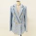 Women's Clothing Autumn And Winter New Fashion Double Breasted Flow Edge Tweed Mid Length Suit Jacket_ecoleips.com