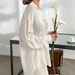 Apricot Wrinkle Fabric Sleeve Long Pants Loose Weable Women's Pajama Set European And American Autumn New Home_ecoleips.com
