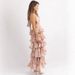 Women Fashion Sexy Deep V Neck Spaghetti Strap Multi Layer Printed Elegant Party Dress Casual Summer Vacation Beach Dress_ecoleips.com