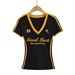 Women's Clothing Women's Spicy Retro Preppy Style Short Sleeve T-Shirt Color Block Striped V Neck Slim Fit Base Layer Top Trendy Letter Print Elastic_ecoleips.com