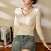 2025 #High Quality Products # Temperament And Age Reducing Design Sense T-Shirt For Women's Long Sleeved 2025 Autumn Outfit_ecoleips.com
