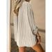 Striped Shirt Women's Elegant Versatile Long Sleeve Shirt Cardigan Loose Top Women's Clothing_ecoleips.com
