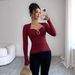 European And American Cross-border 2026 Spring New Style Women's Top With Irregular Metal Buckle Decoration,_ecoleips.com