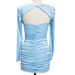 Blue Socialite Commuter Elegant Tube Top European And American Women's Fashion New Spring Long Sleeve Ruched Bodycon_ecoleips.com