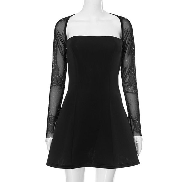 Voya Voya New Women's Arrival: Sexy And Elegant Solid Color Shimmering Strap Backless Slim-Fit Waist-Cinching Short Dress_ecoleips.com