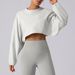 Women's Clothing Round Neck Sweatshirt T Shirt Sports Short Bottoming Shirt Yoga Running Loose Long Sleeved Top For Women_ecoleips.com