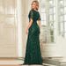 Women's Clothing Evening Dress Plus Size Embroidered Sequined Ball Gown For Women With Lotus Leaf Sleeves And Fishtail Long Skirt_ecoleips.com