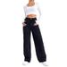High Waisted Straight Leg Jeans Women's Loose Fit Wide Leg Pants Autumn Winter Solid Color Denim for Petite European American Style_ecoleips.com