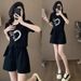 Women's Casual Sports Suit Summer 2025 New Trendy Short-Sleeve Shorts Running Outfit Two-Piece Set For Petite Women_ecoleips.com