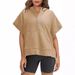 Women's Clothing Women's Oversized Half Zip Hoodie Short Sleeve Casual Sweatshirt Pullover Top With Pockets_ecoleips.com