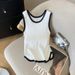 Women's Clothing Contrast Color Sleeveless Vest Camisole Ice Silk Sweater Top_ecoleips.com