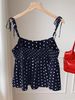 Women's Polka Dot Crop Cami With Spaghetti Straps And Flared Hem Polka Dot Camisole Babydoll Top Babydoll Tops Polkadot Top Cute_ecoleips.com