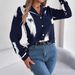 Instagram-style Real Shot Of Spring/summer European And American Style Color-blocked Striped Long-sleeve Shirt With A_ecoleips.com