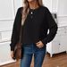 Women's Knit Sweater – Trendy 3D Textured Pullover, Casual Round-Neck Long Sleeve Top, Soft Stretch Fabric_ecoleips.com