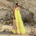 Women Solid Color Fashion 3D Flower Floor Length Tiered Cake Dress Casual Party Evening Long Maxi Dress_ecoleips.com