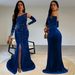 Women's Clothing Sexy Slit Dress Luxury Beading Hot Diamond Evening Dress_ecoleips.com
