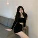 Petite Hot Girl Fashion Sexy Strapless Sunscreen Cardigan Bodycon Short Skirt Three-Piece Set_ecoleips.com