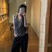 Purely Alluring Women's Camisole 2025 New Summer Outerwear Chic Korean Style Gray Two-Piece Sleeveless Top_ecoleips.com
