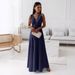 Women's Clothing 2025 New European And American Lace V Neck Evening Long Dress Dress For Women_ecoleips.com