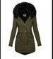 Women's Clothing Autumn And Winter Solid Color Fur Collar Hooded Medium And Long Warm Zipper Cotton Coat_ecoleips.com