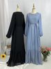 Latest Modern Fashion Ruffle Polka Islamic Clothing Kaftan With Lining Women Muslim Maix Casual Dress Abaya_ecoleips.com