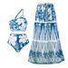 Women's Sexy One Shoulder Swimsuit Chiffon Beach Dress Set _ecoleips.com