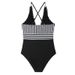 Aria Basics 2023 New In-Stock European And American Style Women's One-Piece Swimsuit Striped Print Triangle Sexy Bikini_ecoleips.com