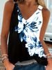 Women's Elegant V-Neck Floral Print Tank Top Fashionable Commuting Summer New Style Daily Wear Camisole_ecoleips.com
