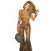 Women's Clothing Sexy Suspender Jumpsuit Mesh Leopard Print Positioning Flared Pants_ecoleips.com