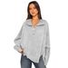 Cross-border Popular Oversized Sweatshirt With Decorative Lines Stylish Design, Women's Lantern Sleeve, Turn-down_ecoleips.com