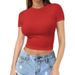 Jiangyi Cross-Border Cropped Short-Sleeve T-Shirt For Women 2026 European And American Popular Women's Plus Size_ecoleips.com