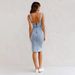 Aria Basics Aria Basics 2023 New European And American Cross-Border U-Neck Vintage Casual Style Strap Denim Dress Q339_ecoleips.com
