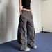 2025 American Style Beige Premium Wide Work For Women's Street Loose Straight Leg Pants_ecoleips.com