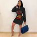 Women's Autumn/Winter Casual Printed Dress Urban Style Letter Print Thin Material Elegant Fashion Thin Dress For Summer_ecoleips.com