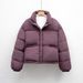 New Solid Color Simple Loose Stand-up Collar Dopamine Down Jacket Women's Winter Korean Version Warm Bread Jacket_ecoleips.com