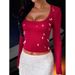 Y2k-Style Sexy Long-Sleeved Solid-Color Vest/T-Shirt For Fashionable Women's Wear_ecoleips.com